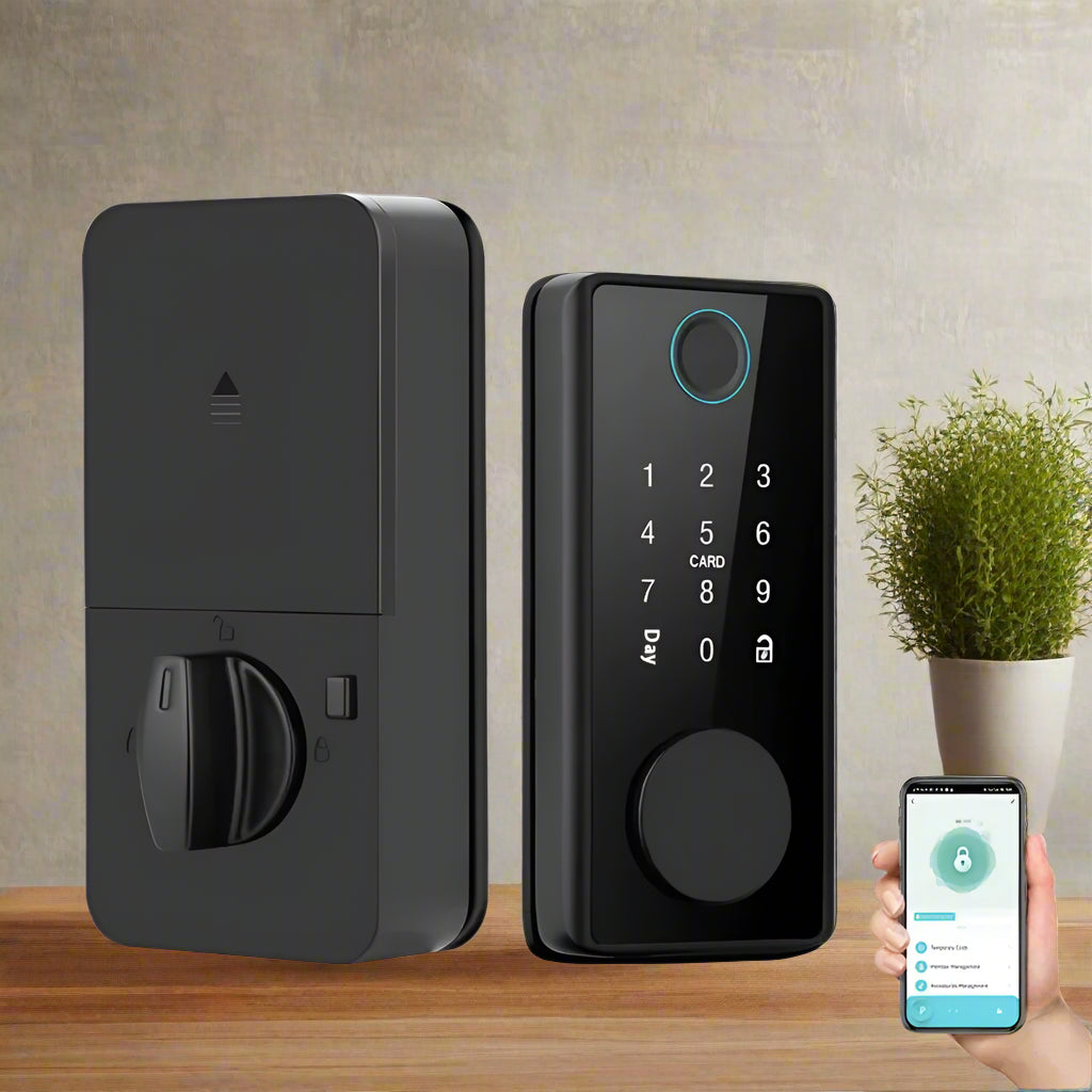 Wooden Door Smart Fingerprint Lock Savy Tech Gadgets