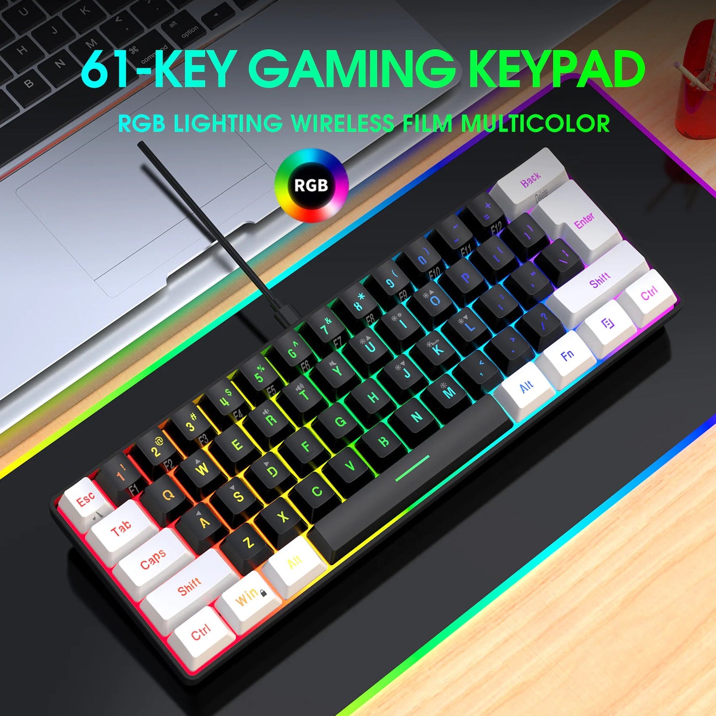Simple 61-Key Wired Membrane Keyboard Savy Tech Gadgets