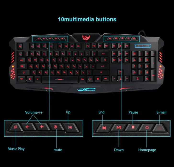 M200 Crackle Design RGB Gaming Keyboard and Mouse Set Savy Tech Gadgets