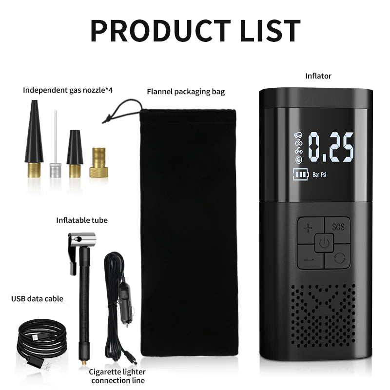 Multi-Function Wireless Tire Inflator
