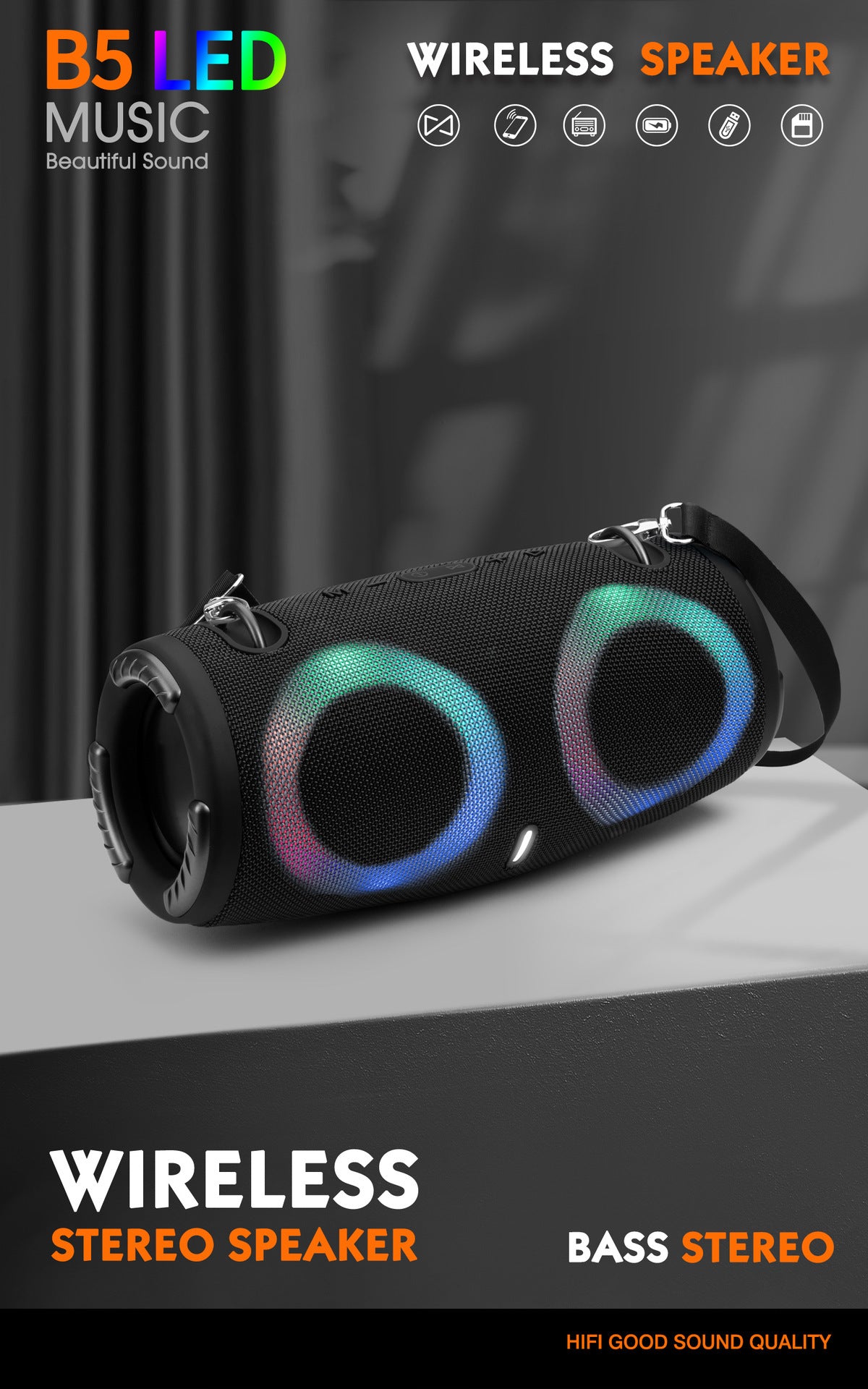 Portable Waterproof Bluetooth Speaker