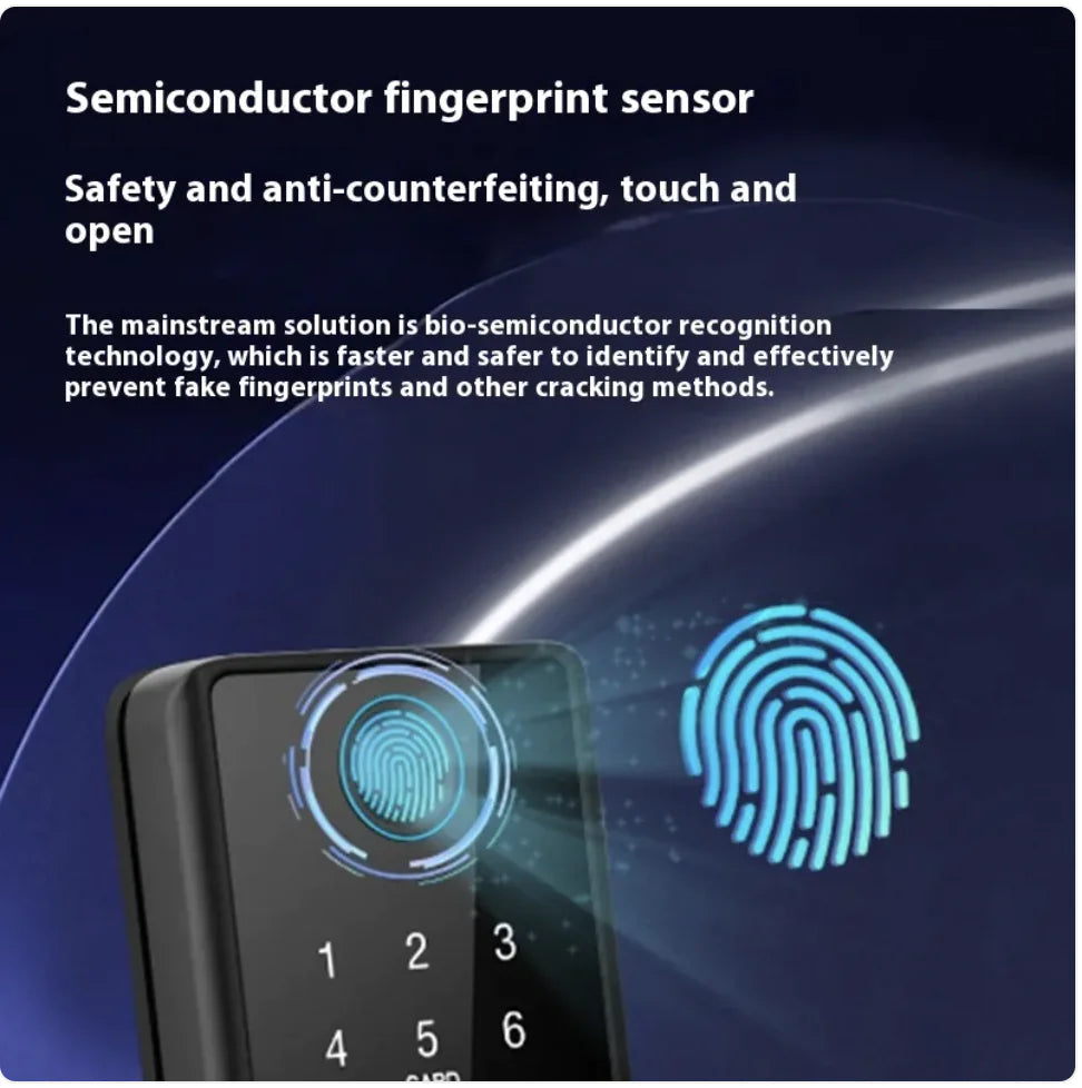 Wooden Door Smart Fingerprint Lock Savy Tech Gadgets