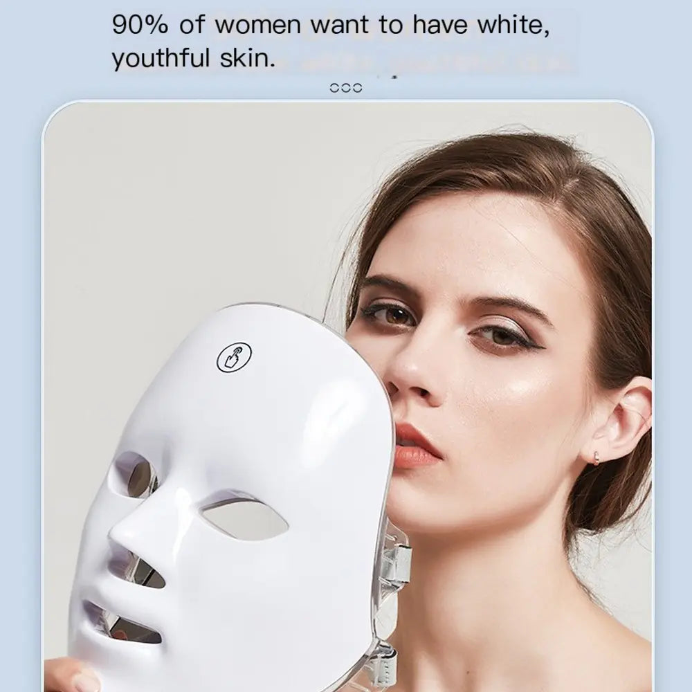 LED Photon Skin Rejuvenation Mask - Wireless Charging Savy Tech Gadgets