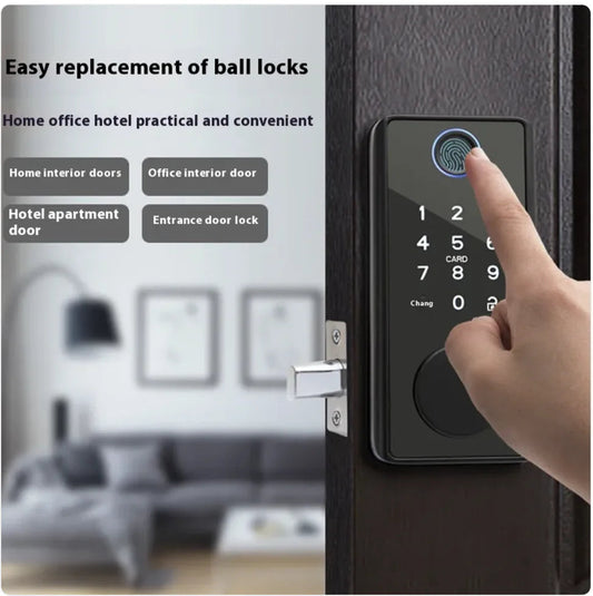 Wooden Door Smart Fingerprint Lock Savy Tech Gadgets
