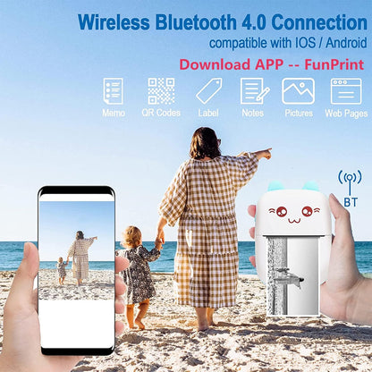 Smart device with Bluetooth connection features on a beach background