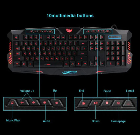 M200 Crackle Design RGB Gaming Keyboard and Mouse Set Savy Tech Gadgets