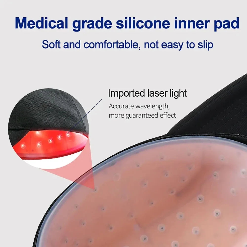 Medical grade silicone inner pad with imported laser light feature on a gray background