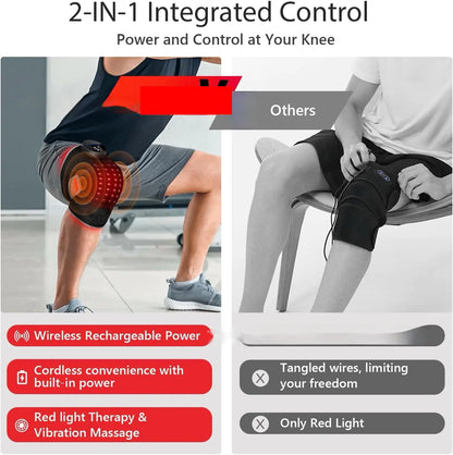 Comparison of a knee brace with wireless rechargeable power and red light therapy versus traditional knee brace with red light therapy.