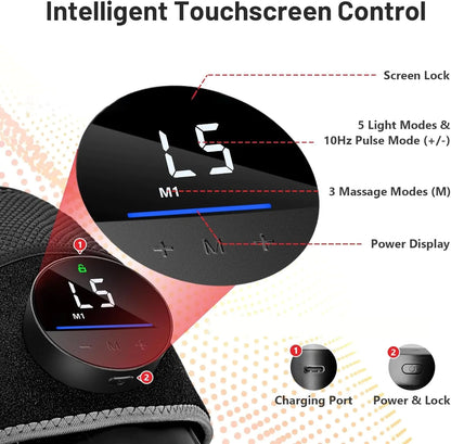 Touchscreen control panel with various functions labeled on a white background